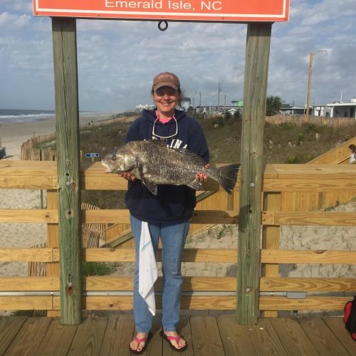 SHELIA MILLER (Angier, NC)-- 13 lb. 8 oz. BLACK DRUM ....4-22-17