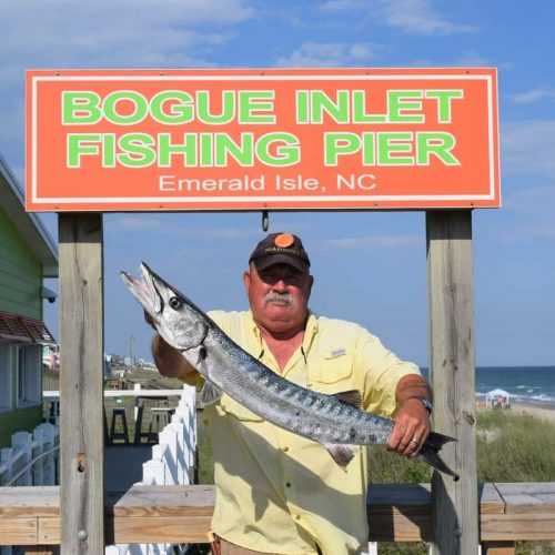 JOE BOYLE on ONE LEG DAN's pole (Emerald Isle, NC & Saint Albans, WV)-- 13 lb. BARRACUDA ....6-6-18