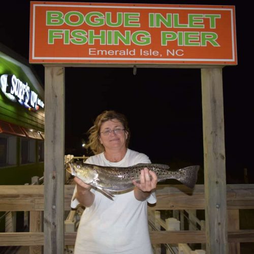 LORRI ALDRIDGE (Dudley, NC)-- 3 lb. 1 oz. SPECKLED TROUT ....6-23-18